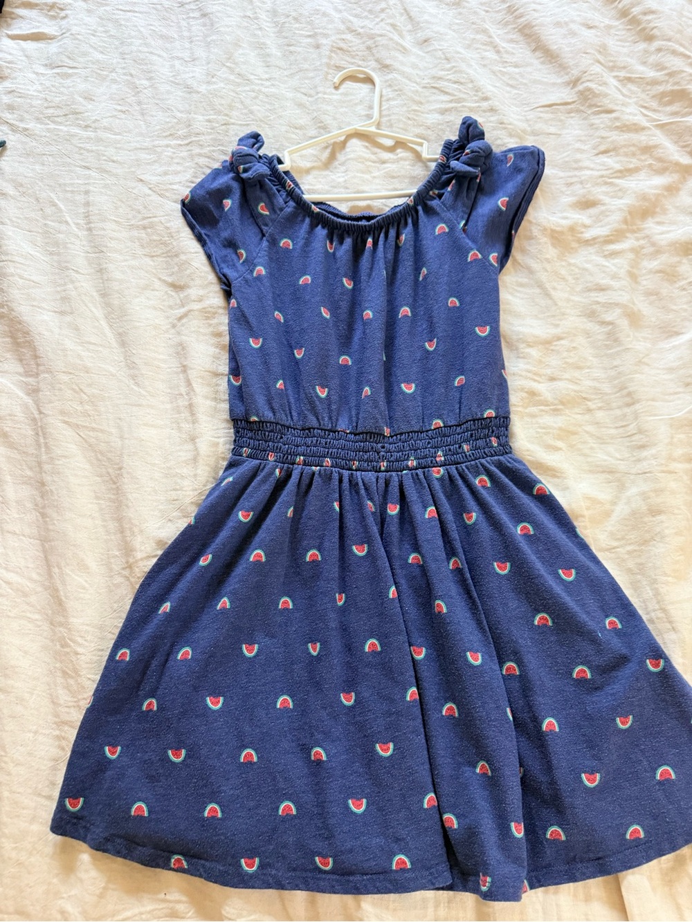 Cat & Jack Navy Blue Knit Dress with Watermelon Print